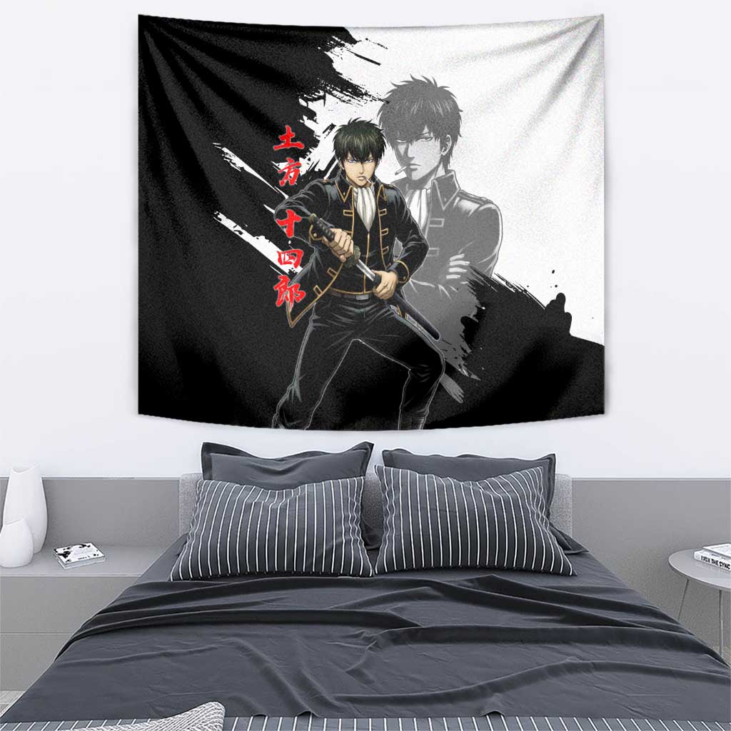 Toshiro Hijikata Tapestry Dark Shinsengumi Ink Style