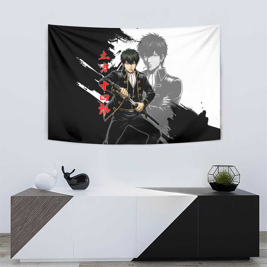Toshiro Hijikata Tapestry Dark Shinsengumi Ink Style