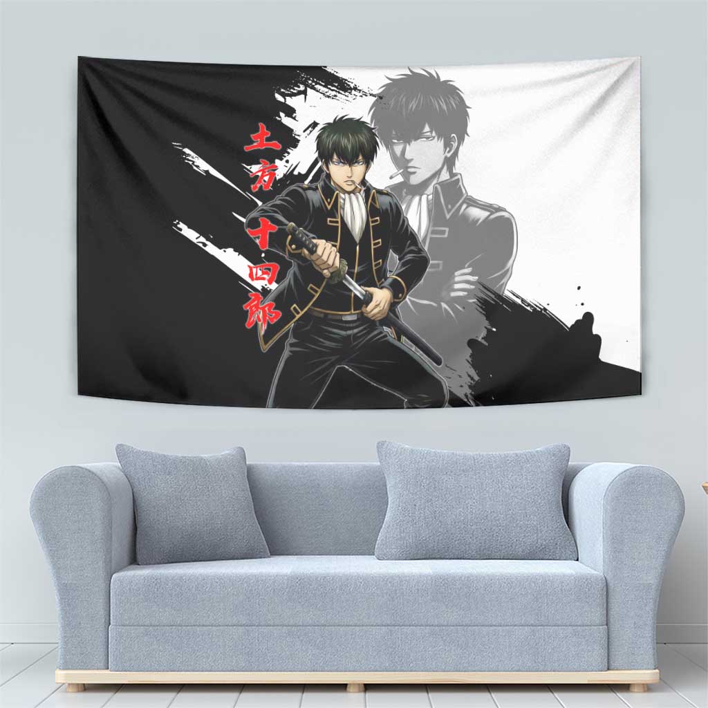 Toshiro Hijikata Tapestry Dark Shinsengumi Ink Style