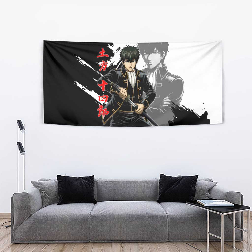Toshiro Hijikata Tapestry Dark Shinsengumi Ink Style