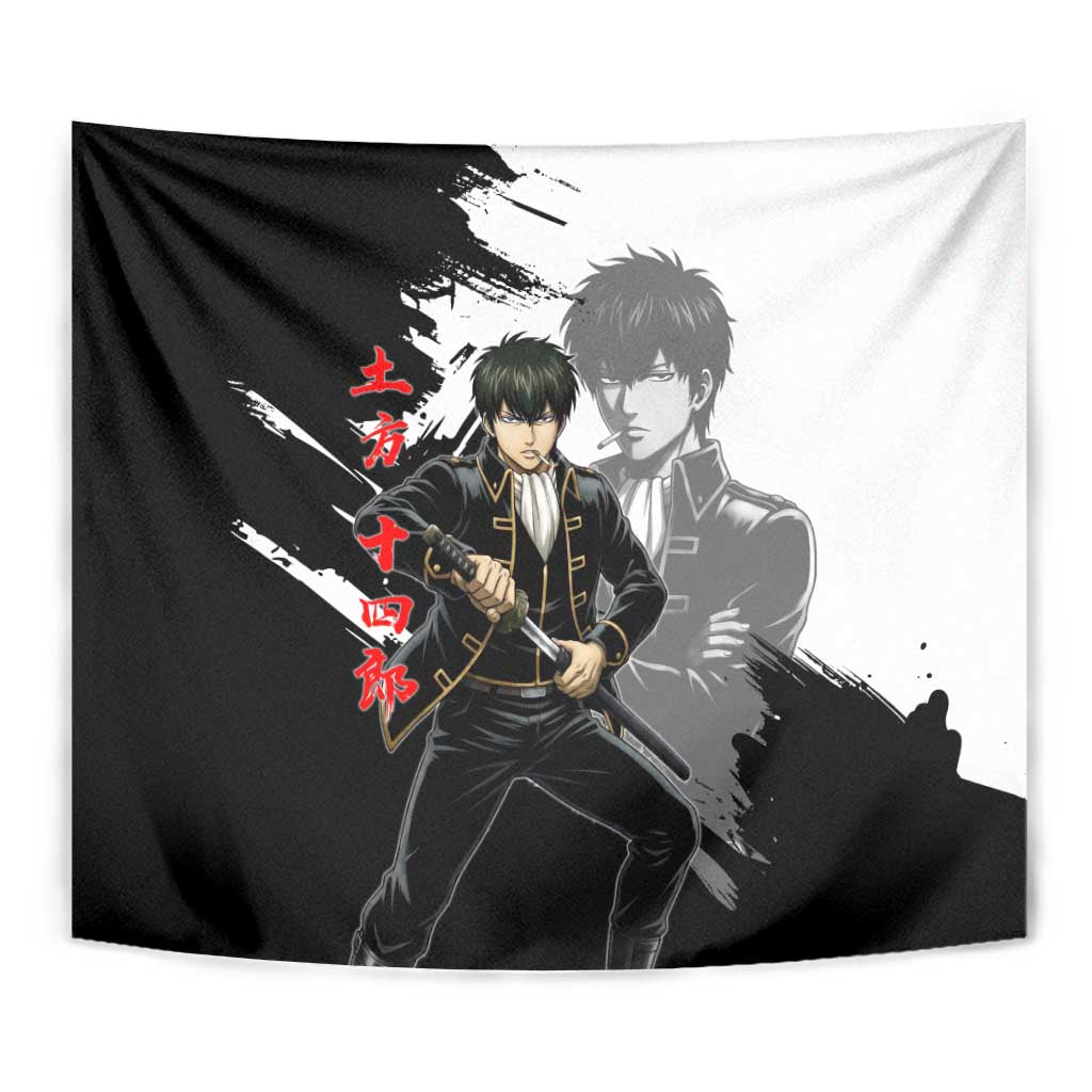 Toshiro Hijikata Tapestry Dark Shinsengumi Ink Style