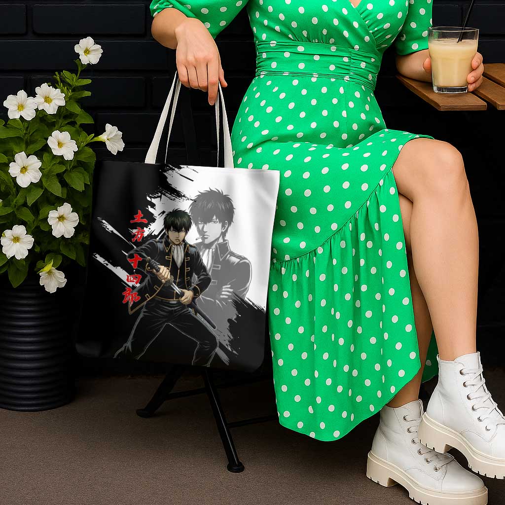Toshiro Hijikata Tote Bag Dark Shinsengumi Ink Style