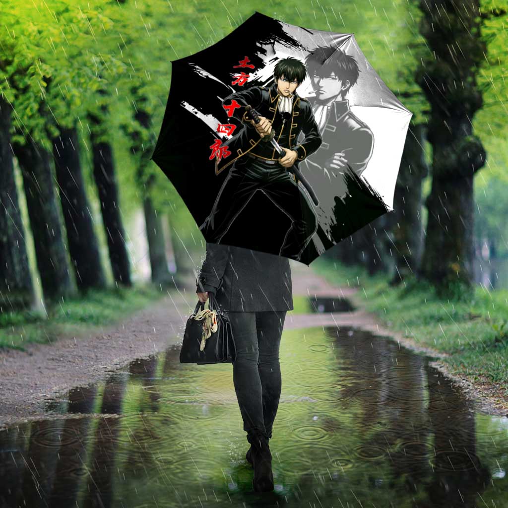Toshiro Hijikata Umbrella Dark Shinsengumi Ink Style