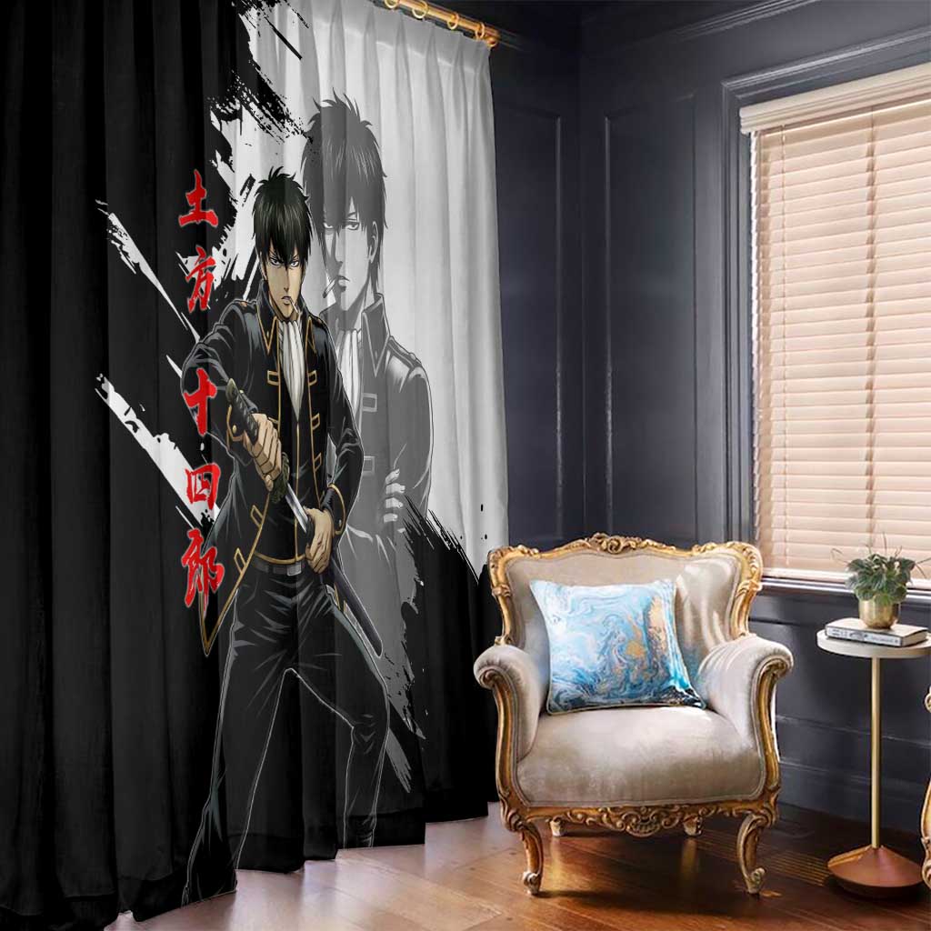 Toshiro Hijikata Window Curtain Dark Shinsengumi Ink Style