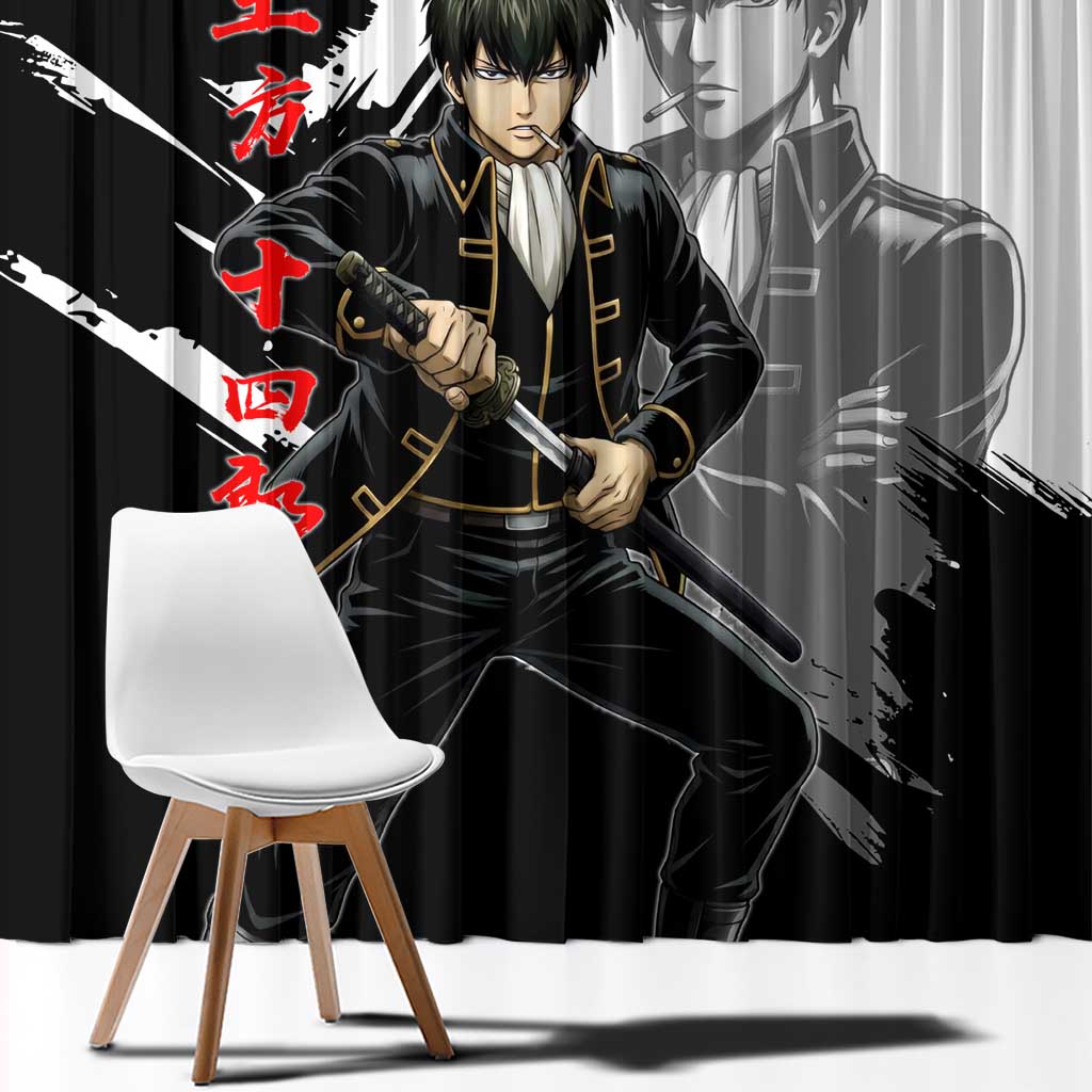 Toshiro Hijikata Window Curtain Dark Shinsengumi Ink Style