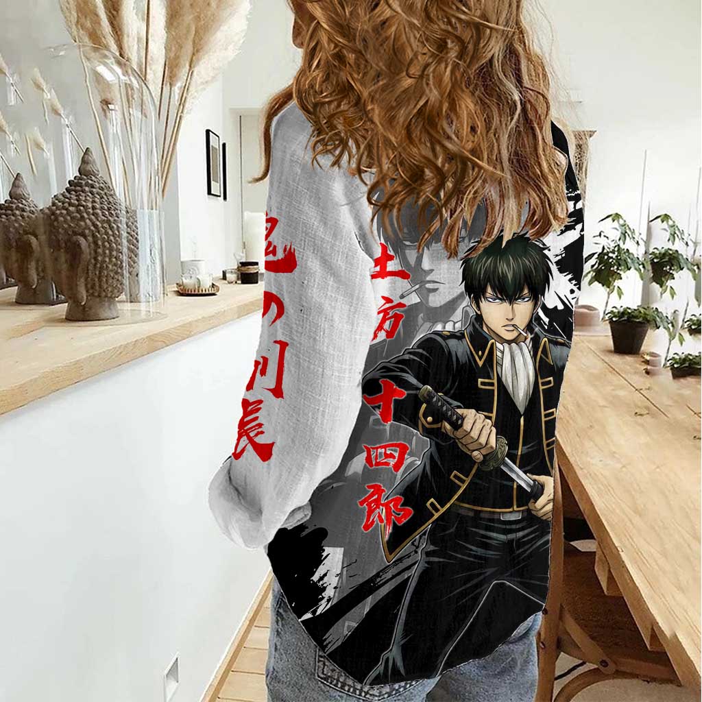 Toshiro Hijikata Women Casual Shirt Dark Shinsengumi Ink Style