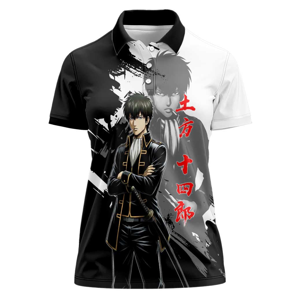 Toshiro Hijikata Women Polo Shirt Dark Shinsengumi Ink Style