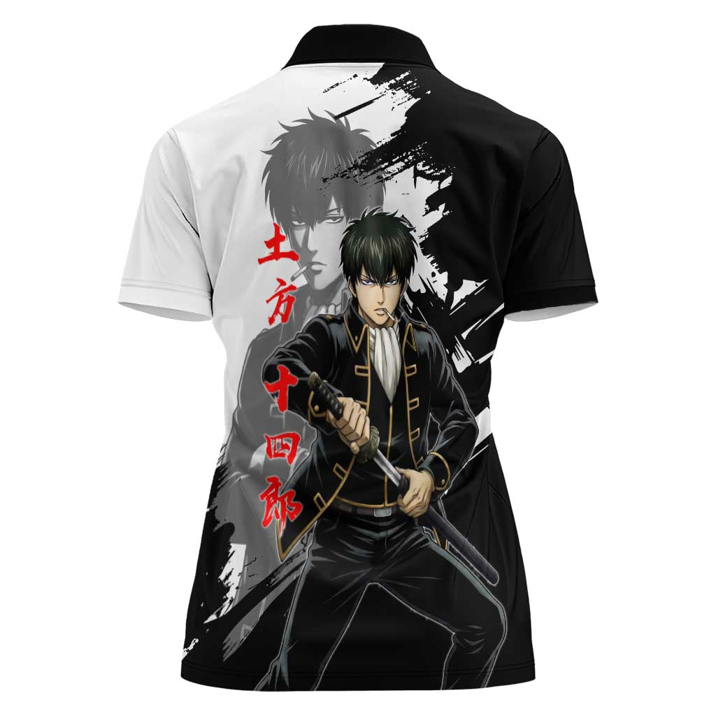 Toshiro Hijikata Women Polo Shirt Dark Shinsengumi Ink Style