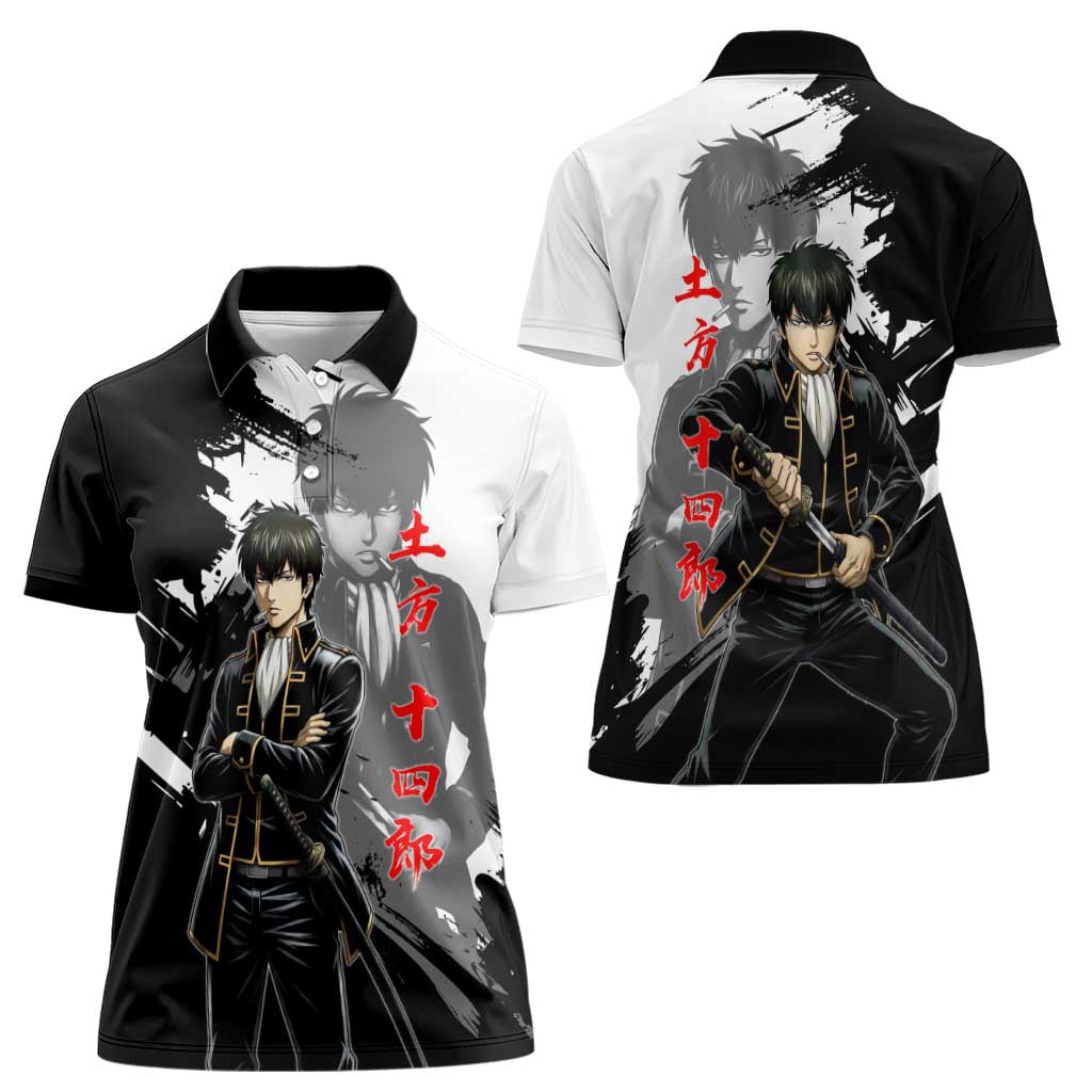 Toshiro Hijikata Women Polo Shirt Dark Shinsengumi Ink Style