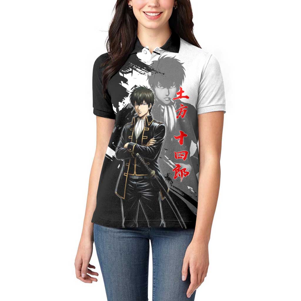 Toshiro Hijikata Women Polo Shirt Dark Shinsengumi Ink Style