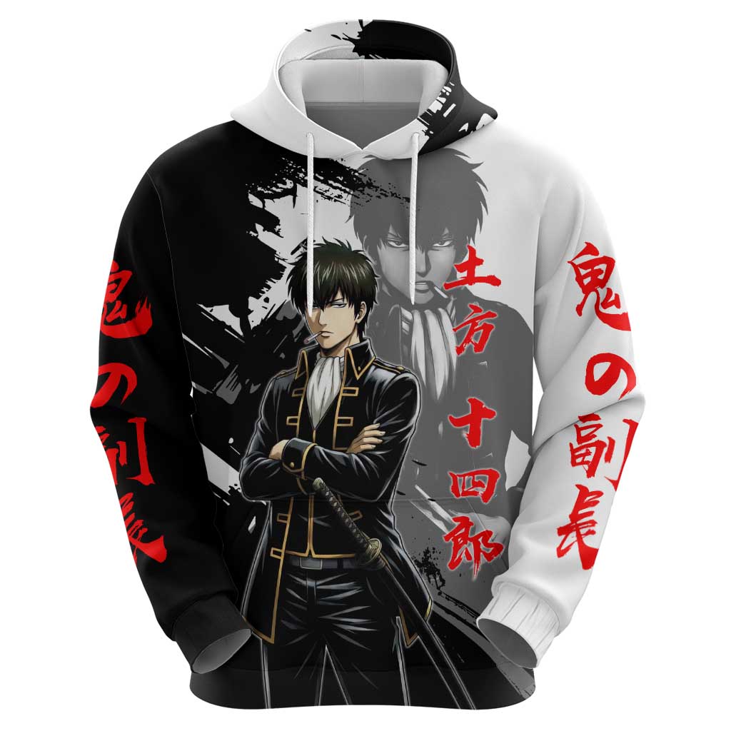 Toshiro Hijikata Zip Hoodie Dark Shinsengumi Ink Style