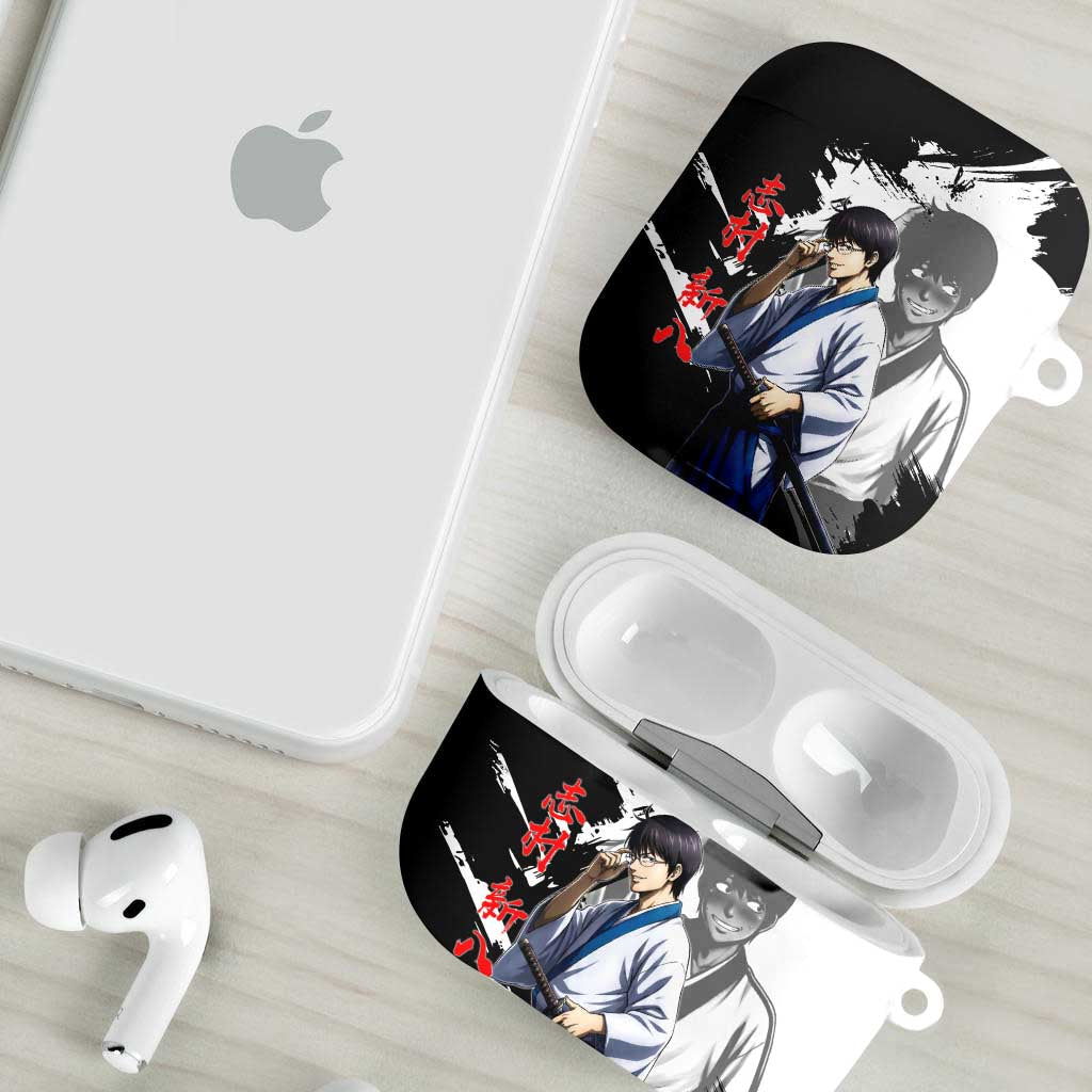 Shinpachi Shimura AirPods Case Classic Comedy Samurai Ink Style