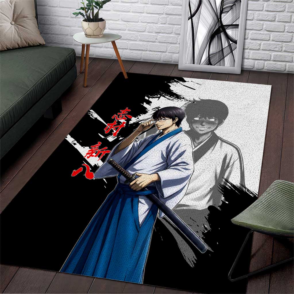 Shinpachi Shimura Area Rug Classic Comedy Samurai Ink Style