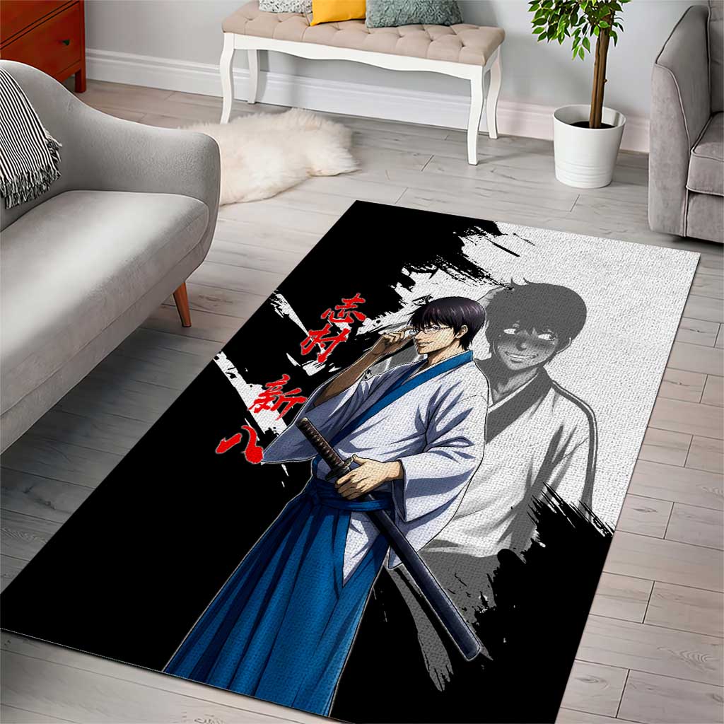 Shinpachi Shimura Area Rug Classic Comedy Samurai Ink Style