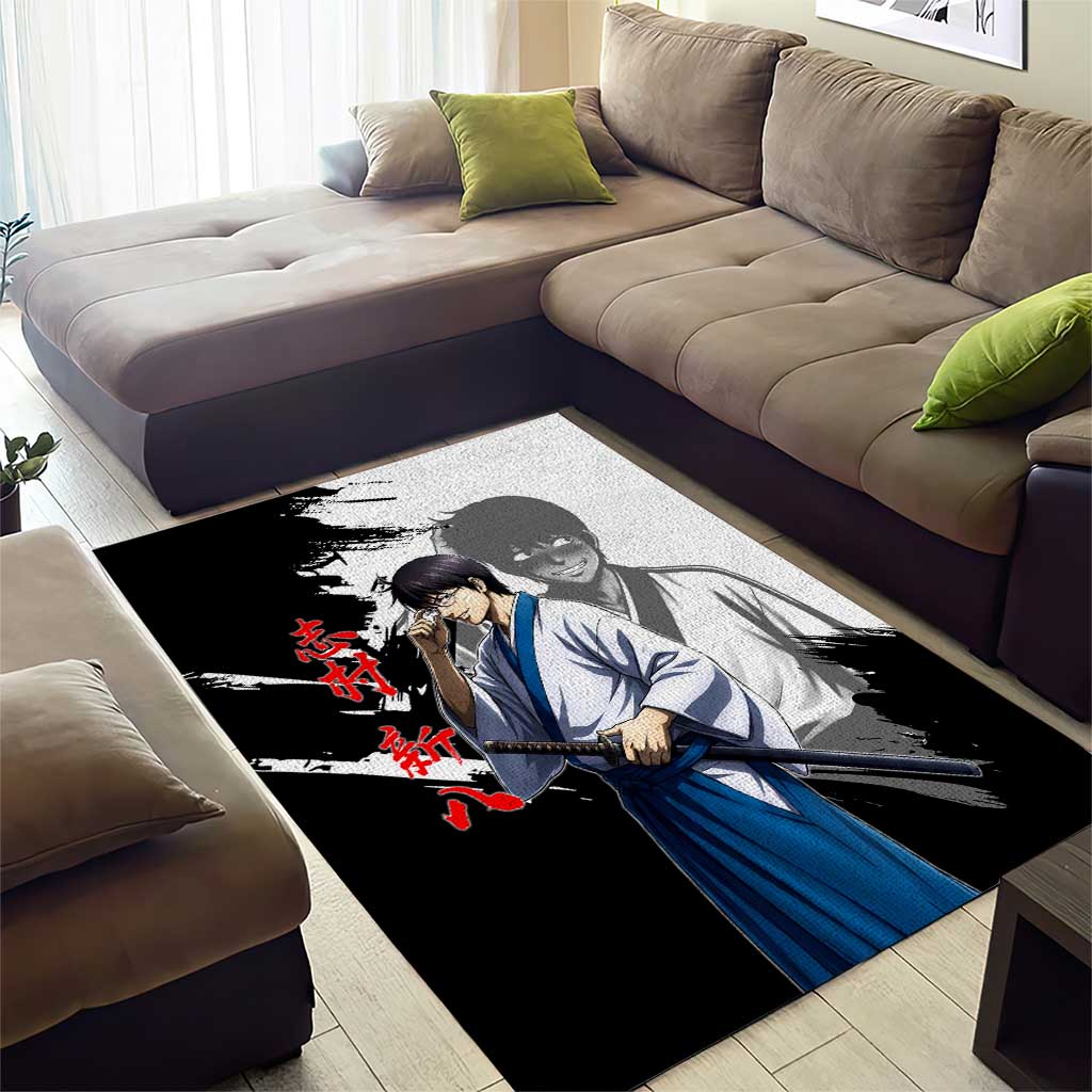 Shinpachi Shimura Area Rug Classic Comedy Samurai Ink Style