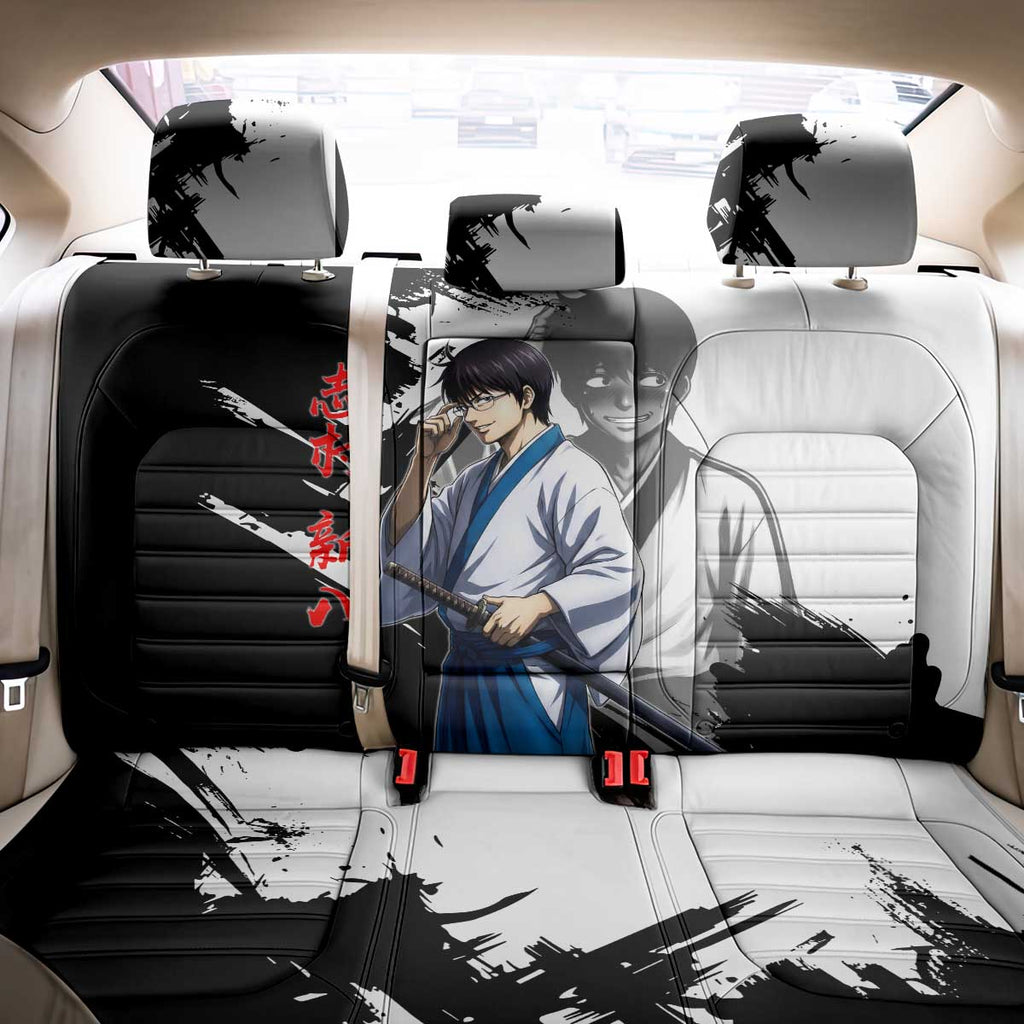 Shinpachi Shimura Back Car Seat Cover Classic Comedy Samurai Ink Style