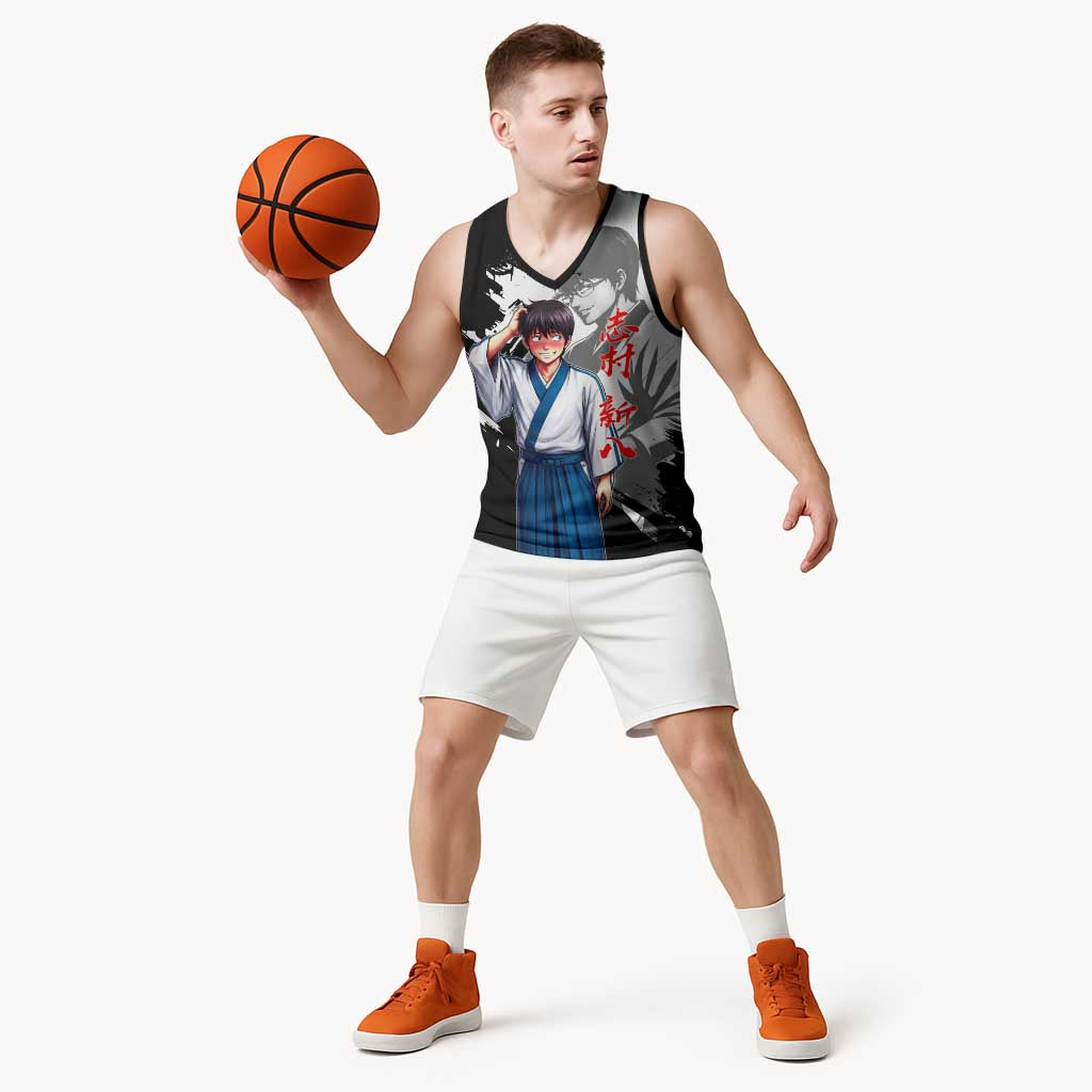 Shinpachi Shimura Basketball Jersey Classic Comedy Samurai Ink Style