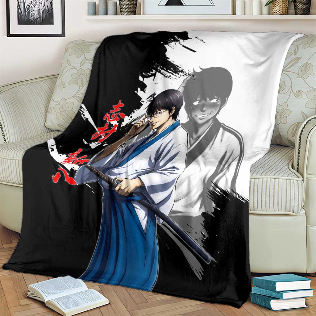 Shinpachi Shimura Blanket Classic Comedy Samurai Ink Style