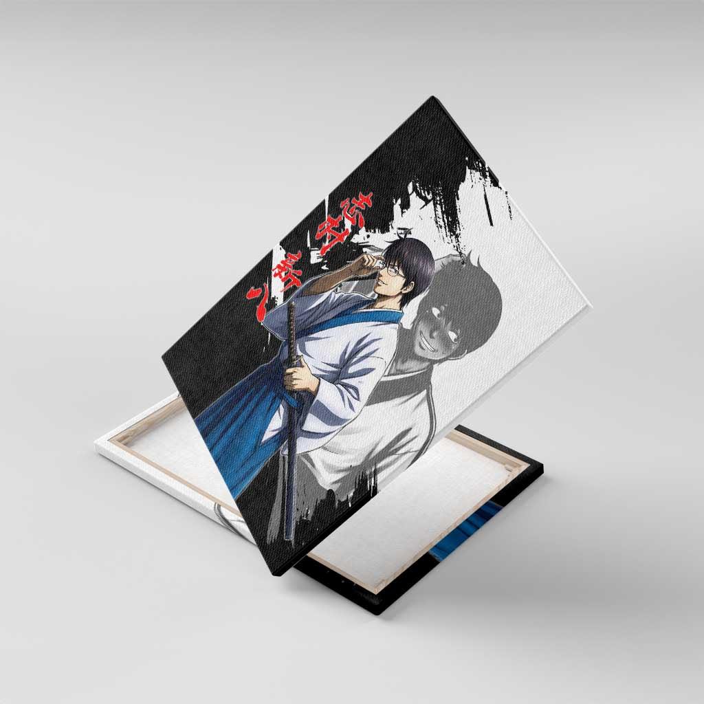 Shinpachi Shimura Canvas Wall Art Classic Comedy Samurai Ink Style