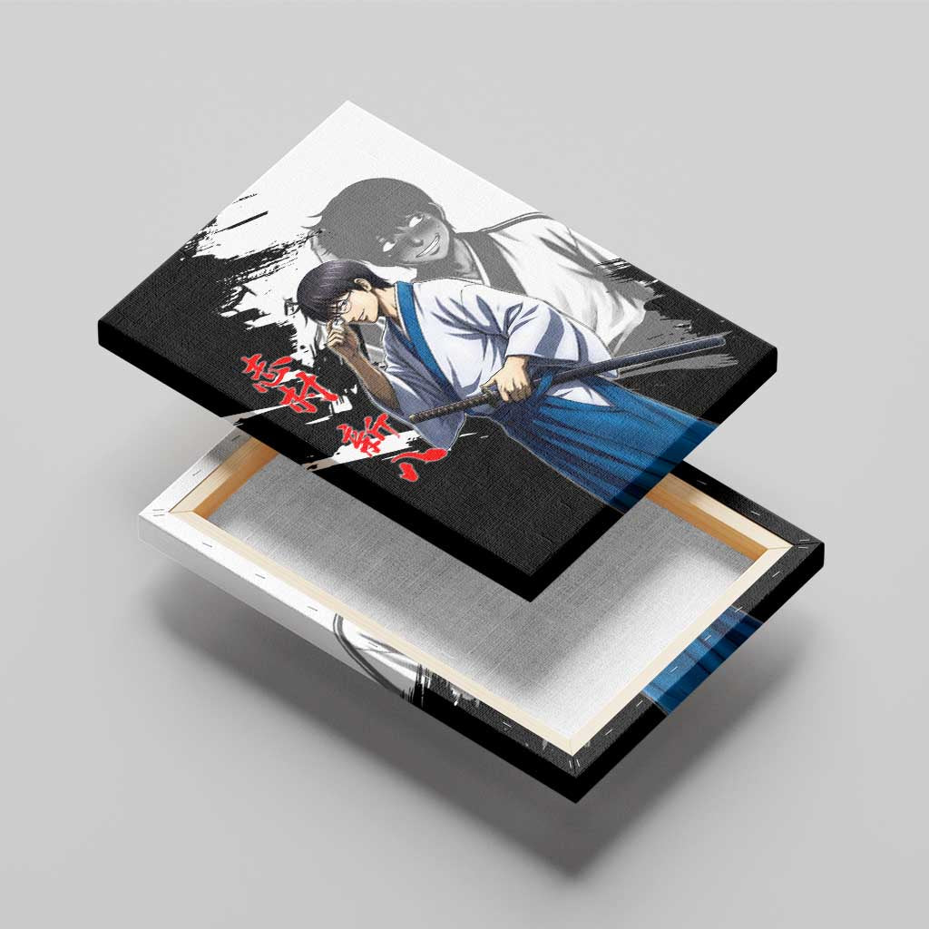 Shinpachi Shimura Canvas Wall Art Classic Comedy Samurai Ink Style