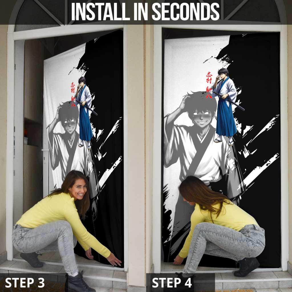 Shinpachi Shimura Door Cover Classic Comedy Samurai Ink Style