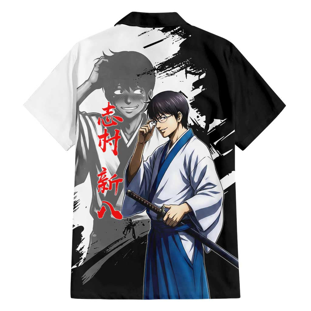Shinpachi Shimura Family Matching Summer Maxi Dress and Hawaiian Shirt Classic Comedy Samurai Ink Style