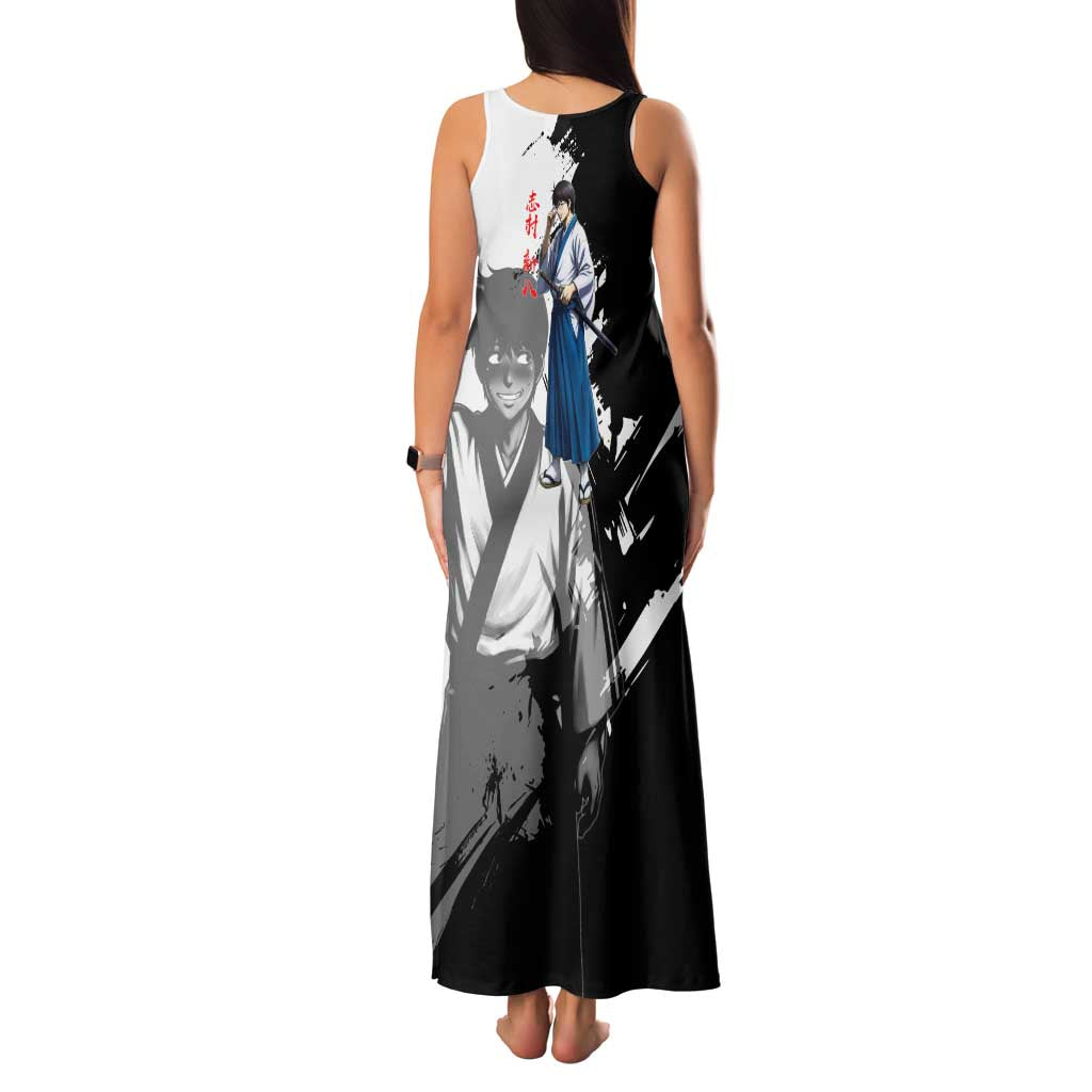 Shinpachi Shimura Family Matching Tank Maxi Dress and Hawaiian Shirt Classic Comedy Samurai Ink Style