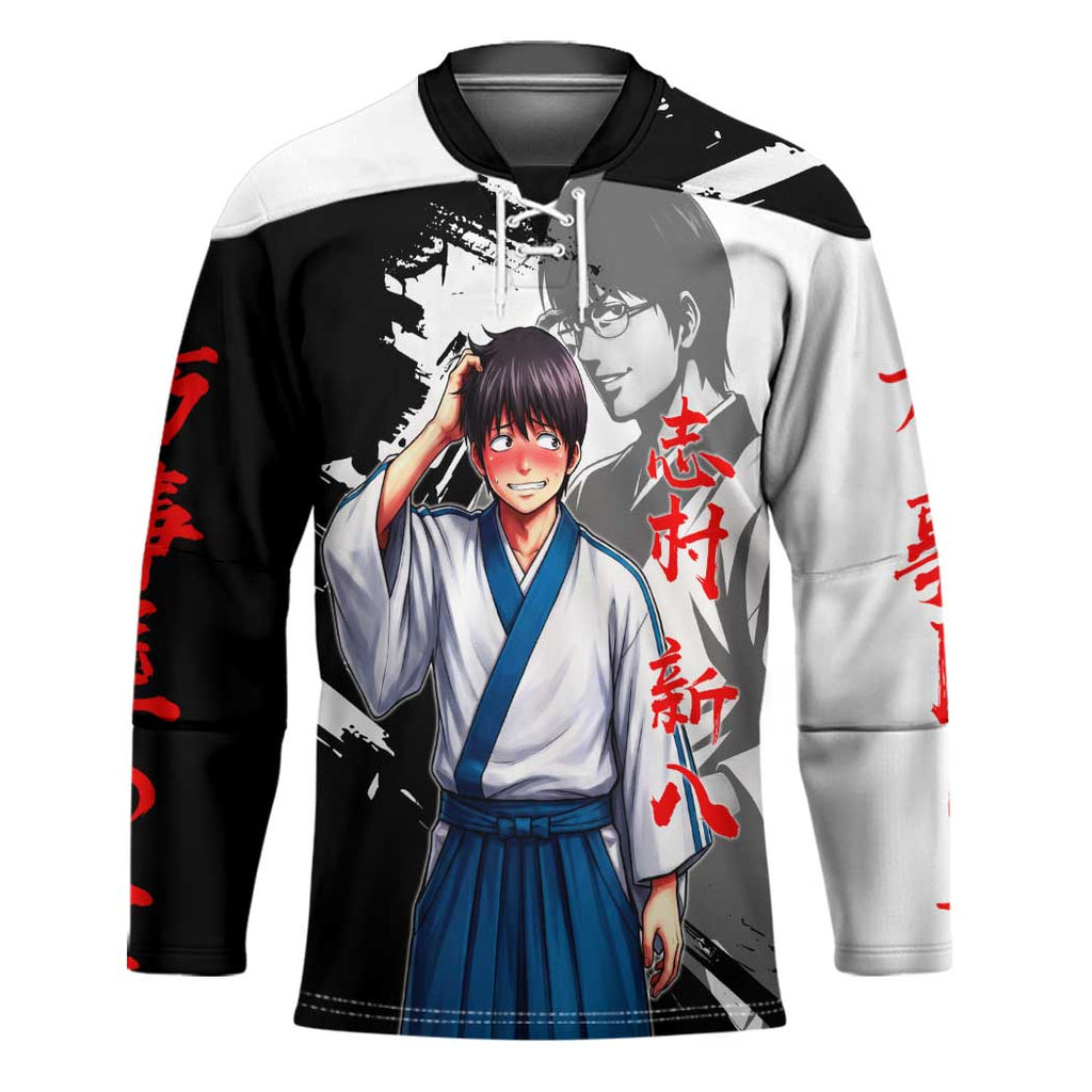 Shinpachi Shimura Hockey Jersey Classic Comedy Samurai Ink Style