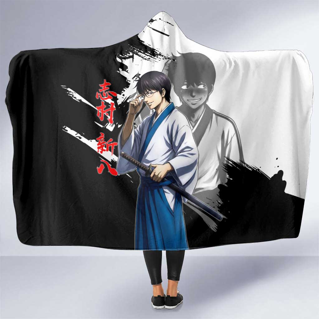Shinpachi Shimura Hooded Blanket Classic Comedy Samurai Ink Style