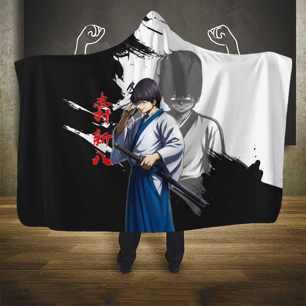 Shinpachi Shimura Hooded Blanket Classic Comedy Samurai Ink Style