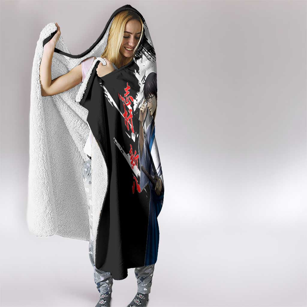 Shinpachi Shimura Hooded Blanket Classic Comedy Samurai Ink Style