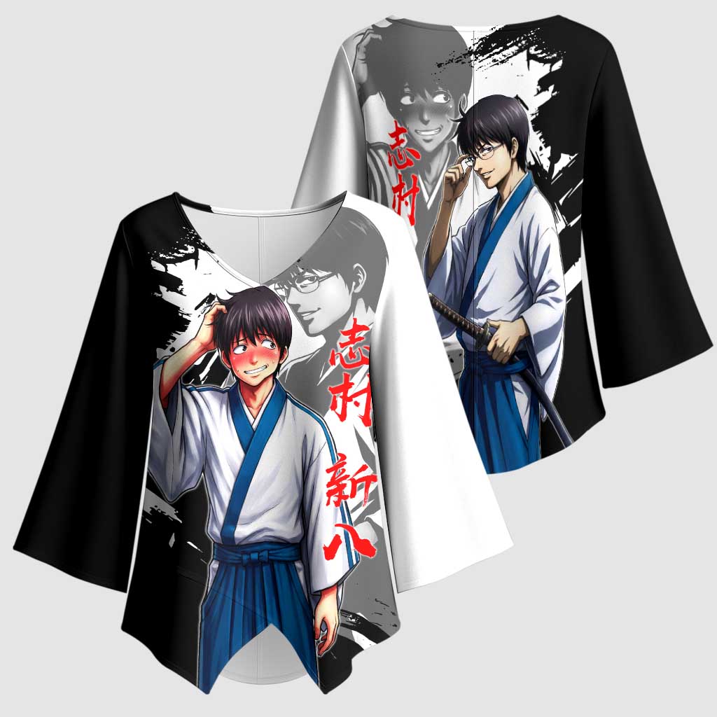 Shinpachi Shimura Kimono Sleeve Blouse Classic Comedy Samurai Ink Style