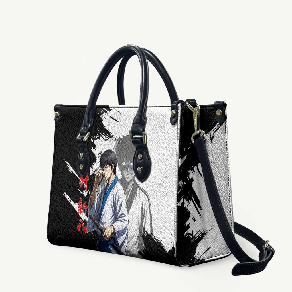 Shinpachi Shimura Leather Bag Classic Comedy Samurai Ink Style