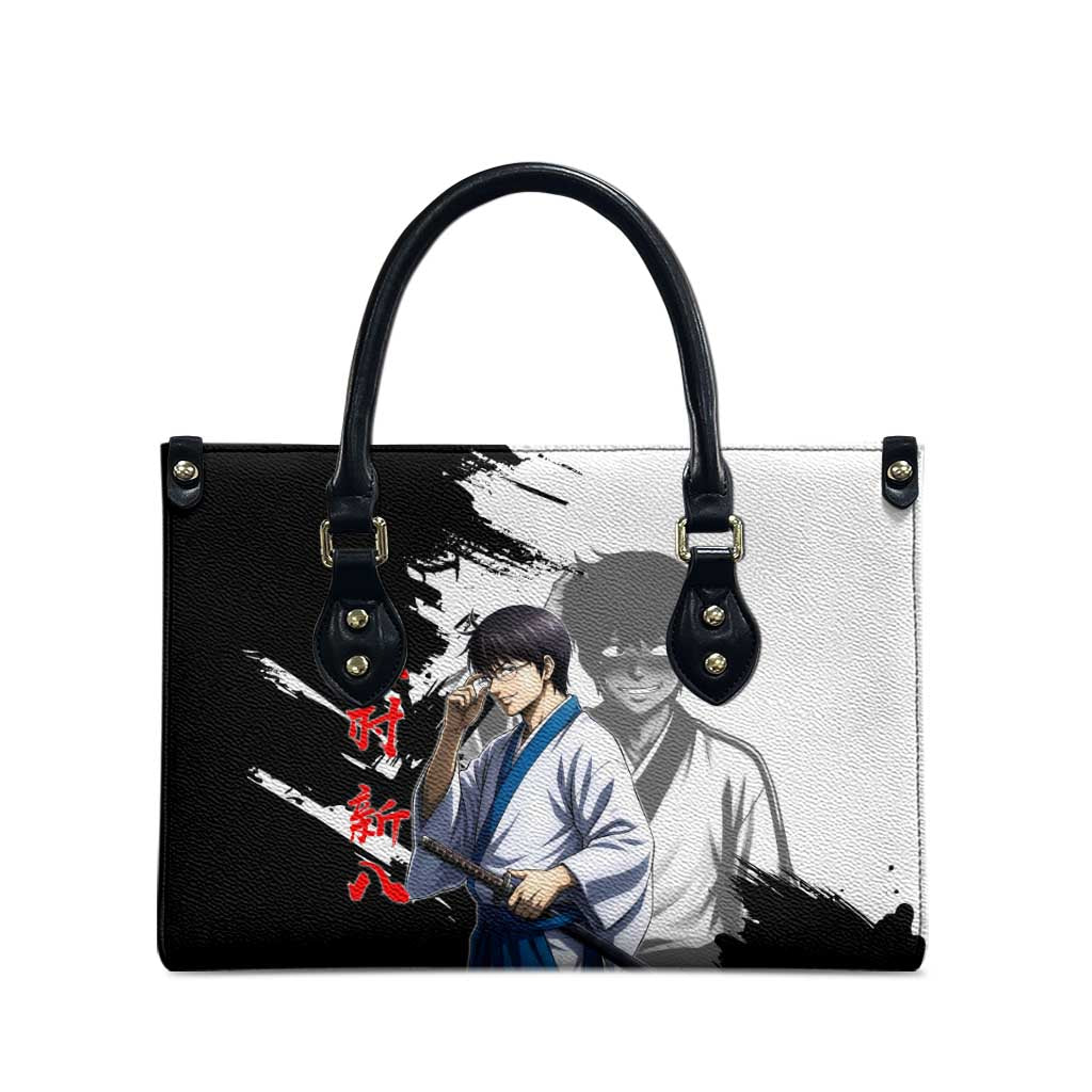 Shinpachi Shimura Leather Bag Classic Comedy Samurai Ink Style