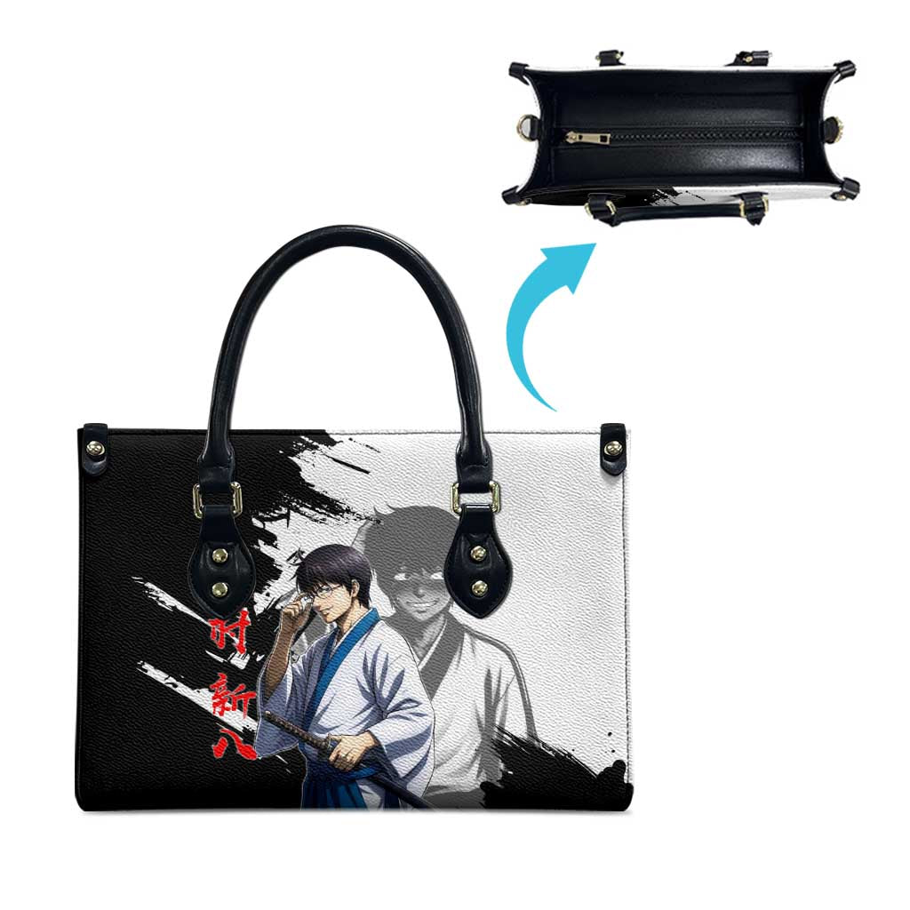 Shinpachi Shimura Leather Bag Classic Comedy Samurai Ink Style