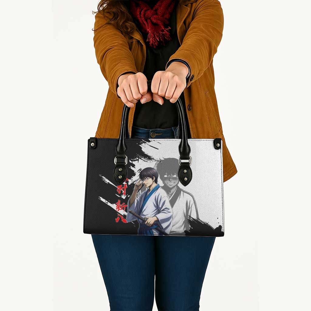 Shinpachi Shimura Leather Bag Classic Comedy Samurai Ink Style