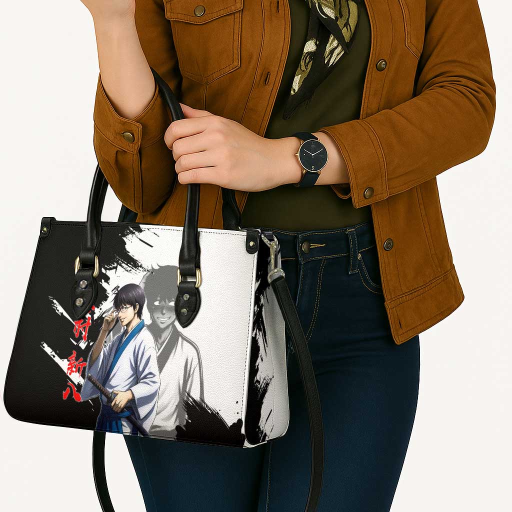 Shinpachi Shimura Leather Bag Classic Comedy Samurai Ink Style