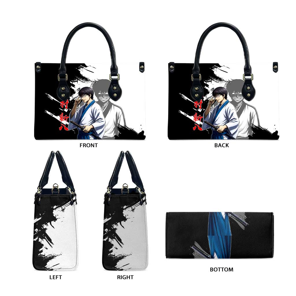 Shinpachi Shimura Leather Bag Classic Comedy Samurai Ink Style