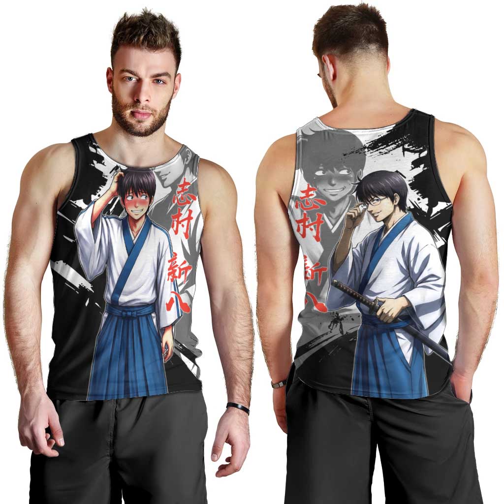 Shinpachi Shimura Men Tank Top Classic Comedy Samurai Ink Style