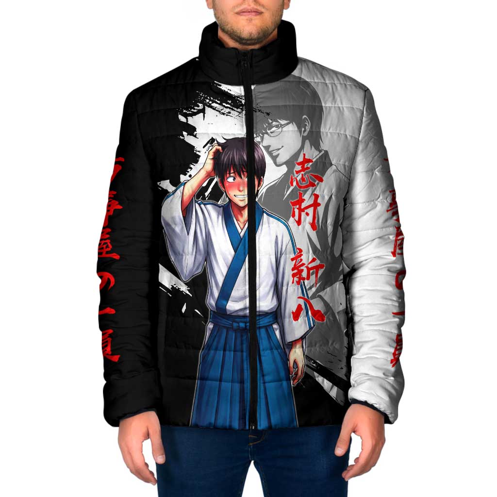 Shinpachi Shimura Padded Jacket Classic Comedy Samurai Ink Style