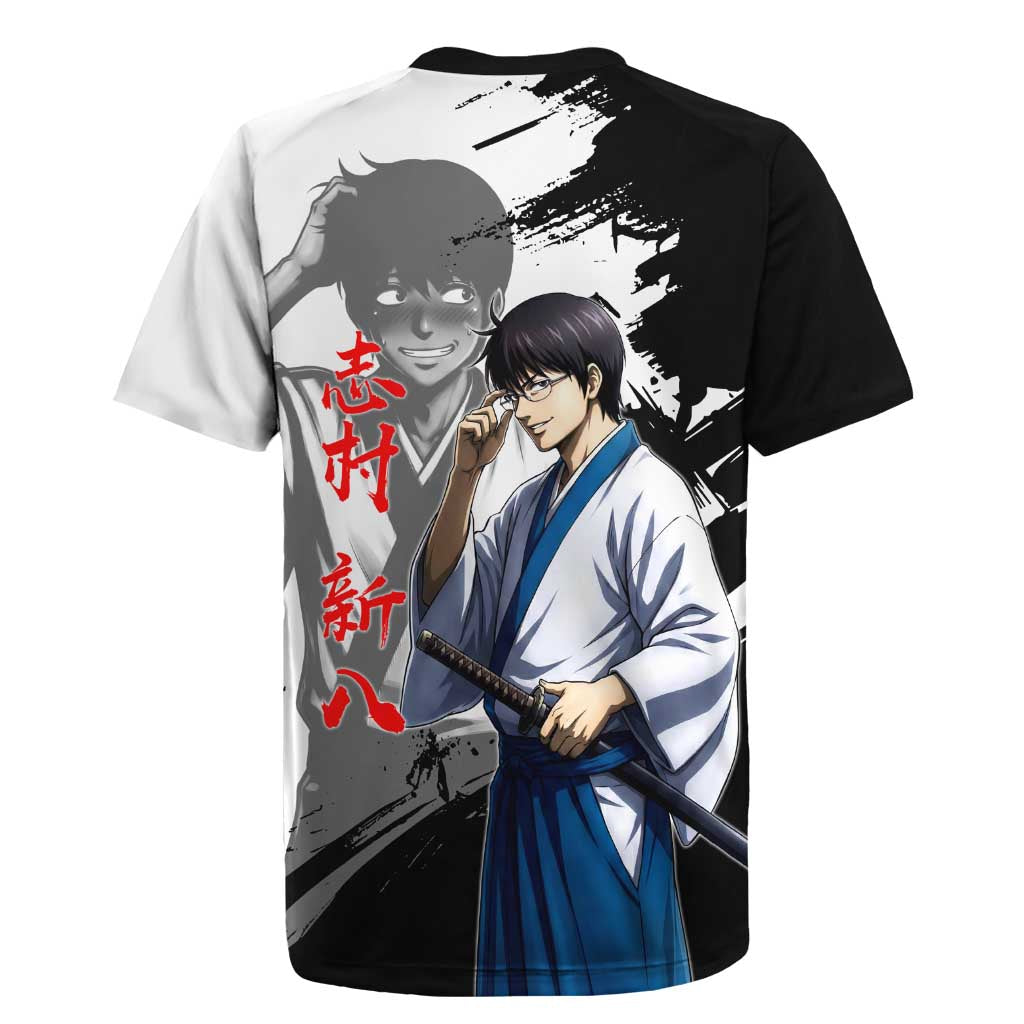Shinpachi Shimura Rugby Jersey Classic Comedy Samurai Ink Style