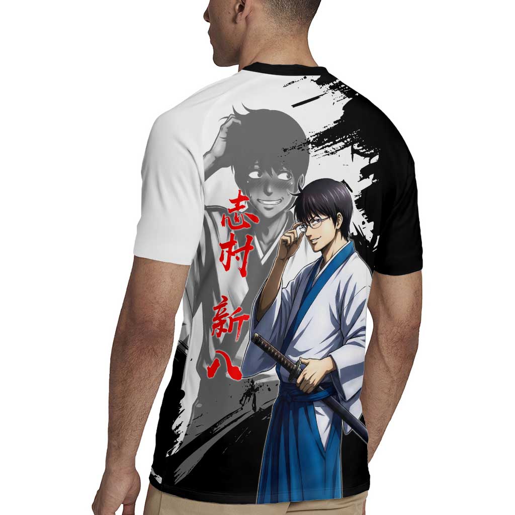 Shinpachi Shimura Rugby Jersey Classic Comedy Samurai Ink Style