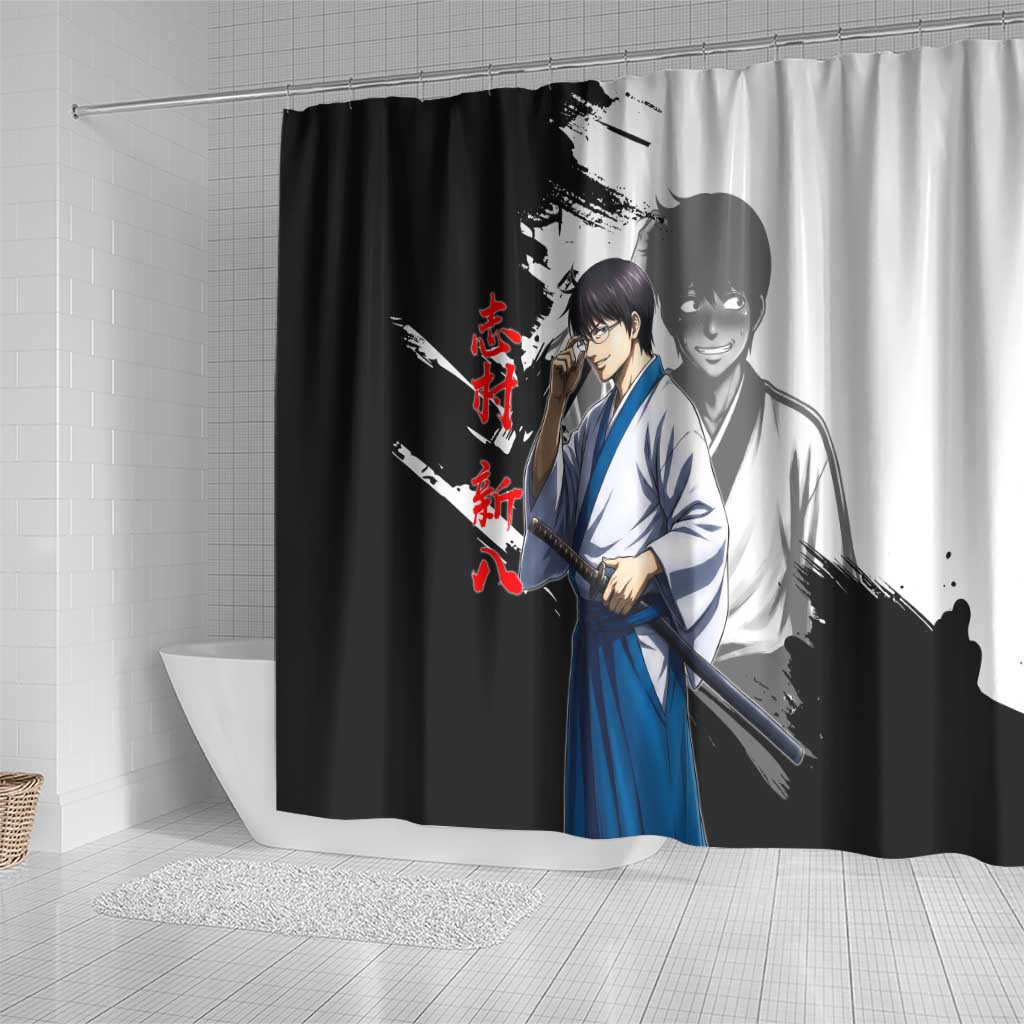 Shinpachi Shimura Shower Curtain Classic Comedy Samurai Ink Style