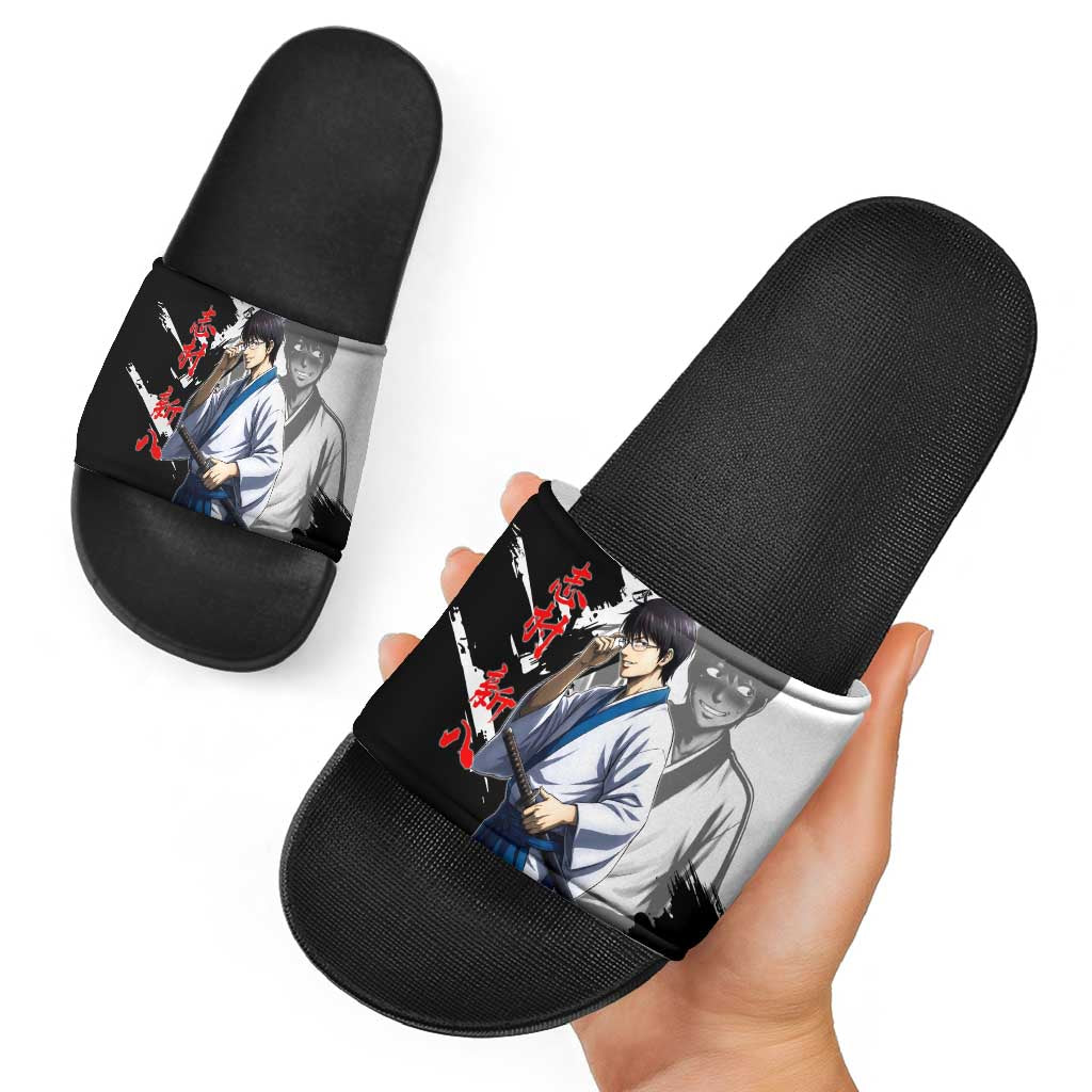 Shinpachi Shimura Slide Sandals Classic Comedy Samurai Ink Style