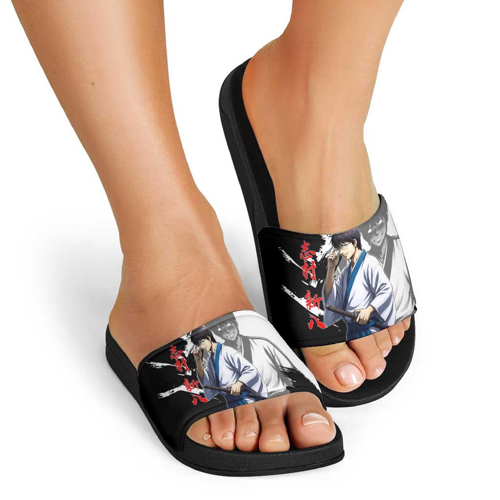 Shinpachi Shimura Slide Sandals Classic Comedy Samurai Ink Style