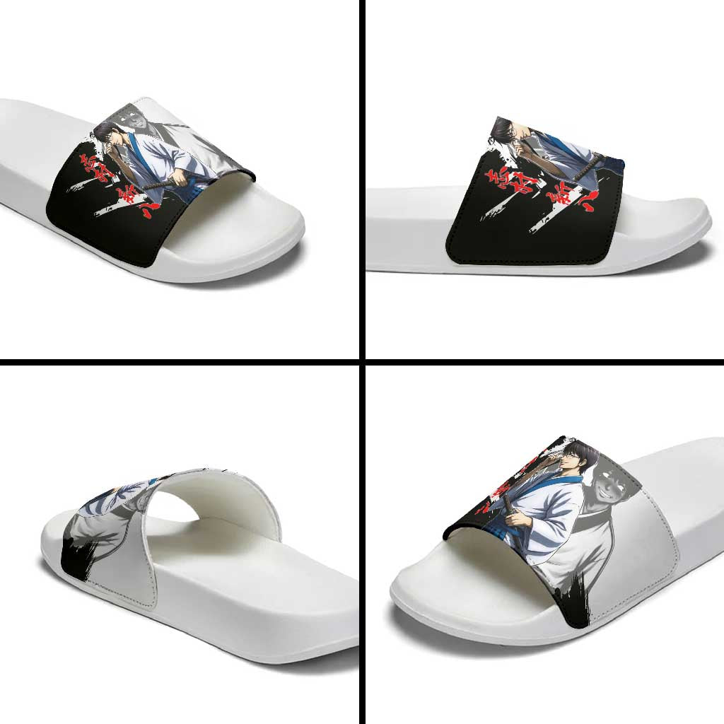 Shinpachi Shimura Slide Sandals Classic Comedy Samurai Ink Style