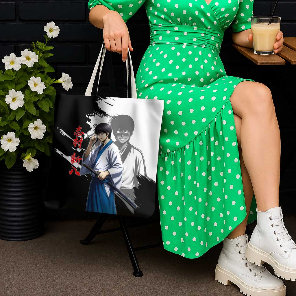 Shinpachi Shimura Tote Bag Classic Comedy Samurai Ink Style