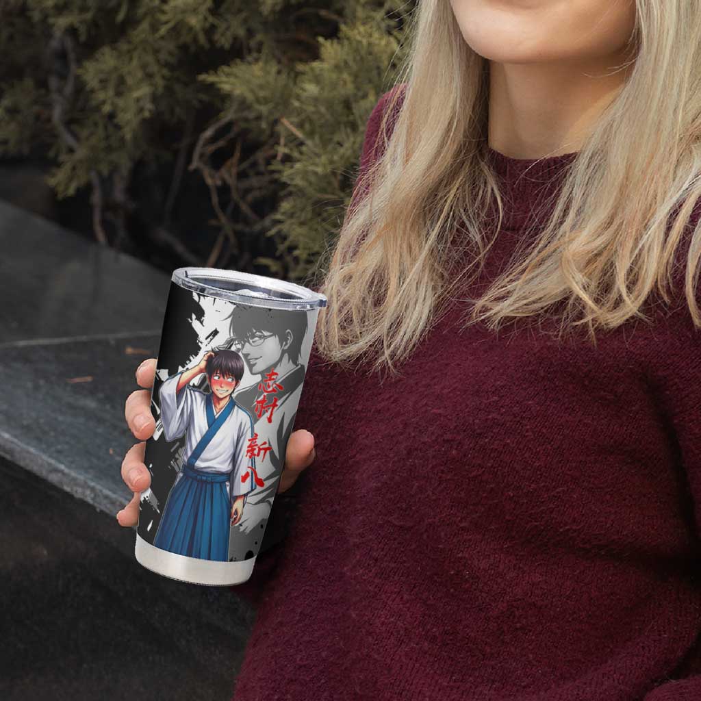 Shinpachi Shimura Tumbler Cup Classic Comedy Samurai Ink Style