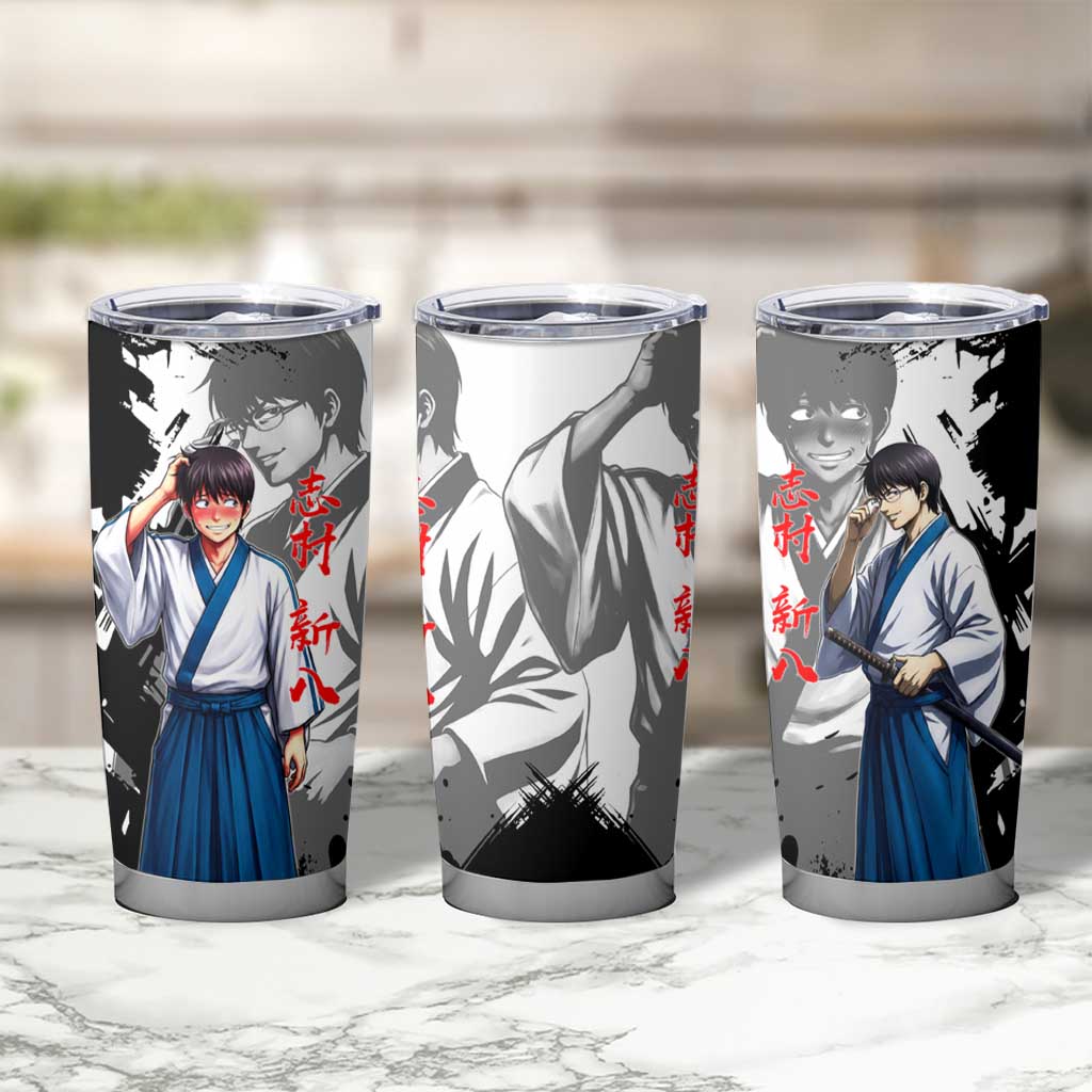Shinpachi Shimura Tumbler Cup Classic Comedy Samurai Ink Style