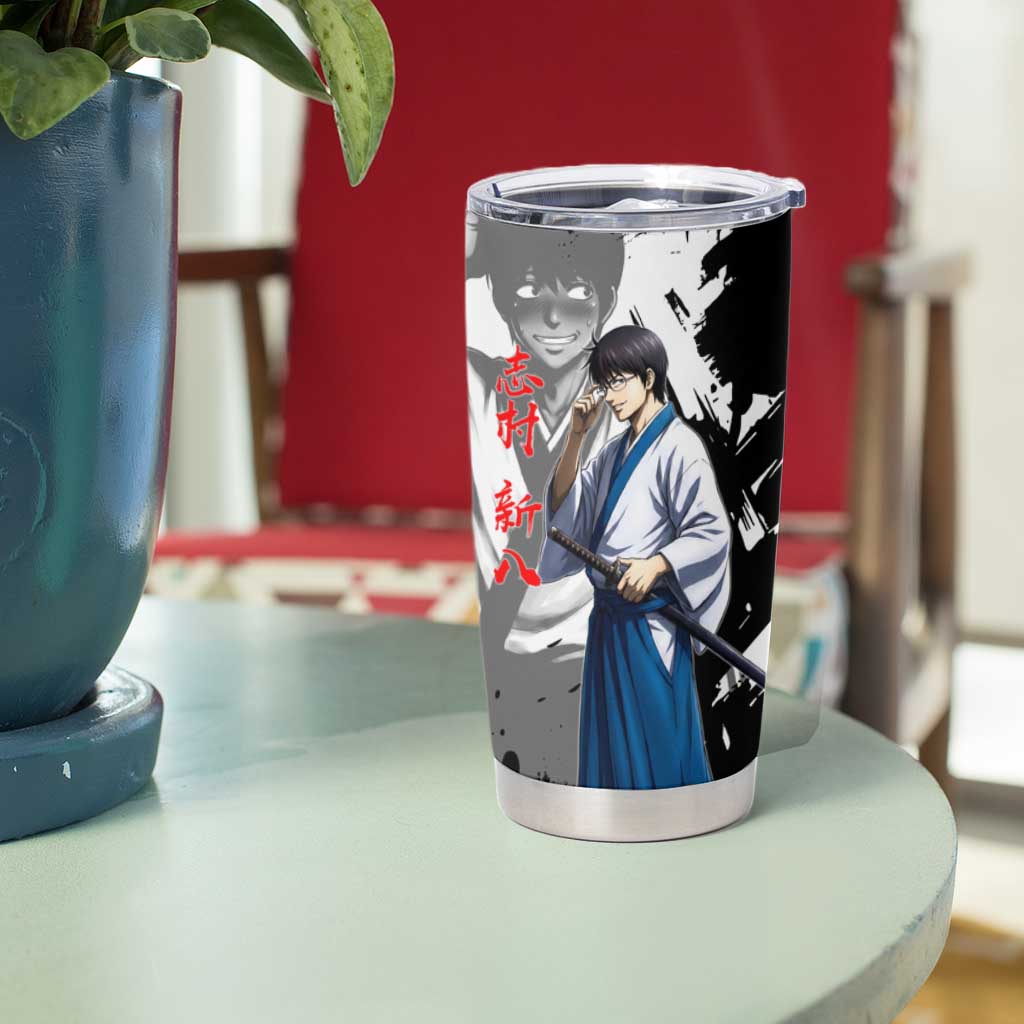 Shinpachi Shimura Tumbler Cup Classic Comedy Samurai Ink Style